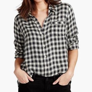 Lucky Brand Button Back Boyfriend Flannel Small
